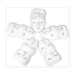 WHITE FACE MASK SET OF 10